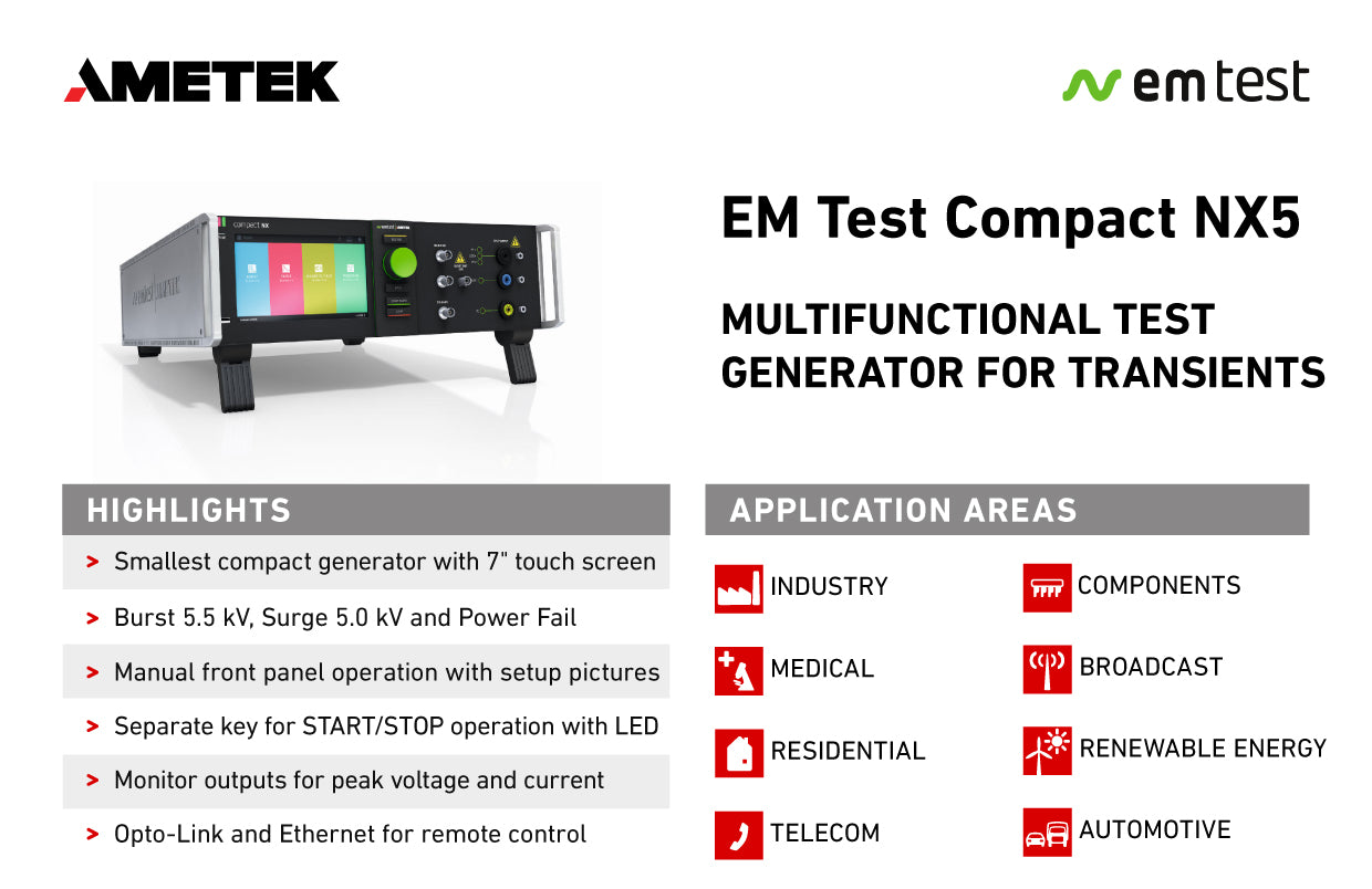EM Test NX5 - Rent Compact Surge & EFT Generator